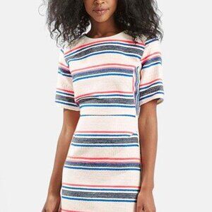 Topshop Stripe Jacquard A-Line Dress
